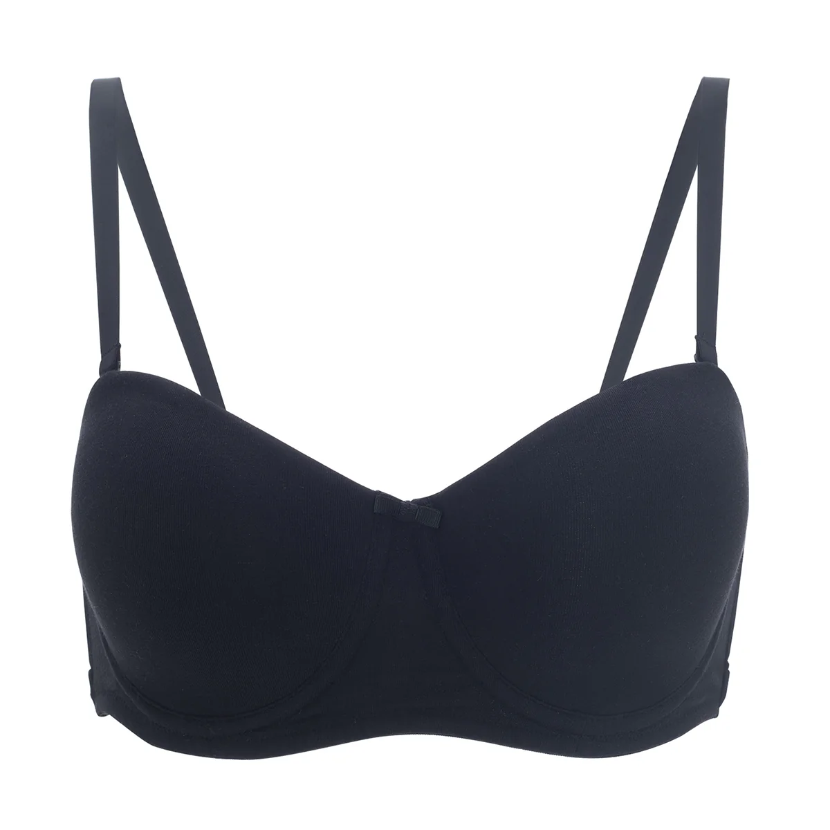 Breathe Cotton Padded wired Strapless bra Medium coverage-NYB004-Black - Image 5