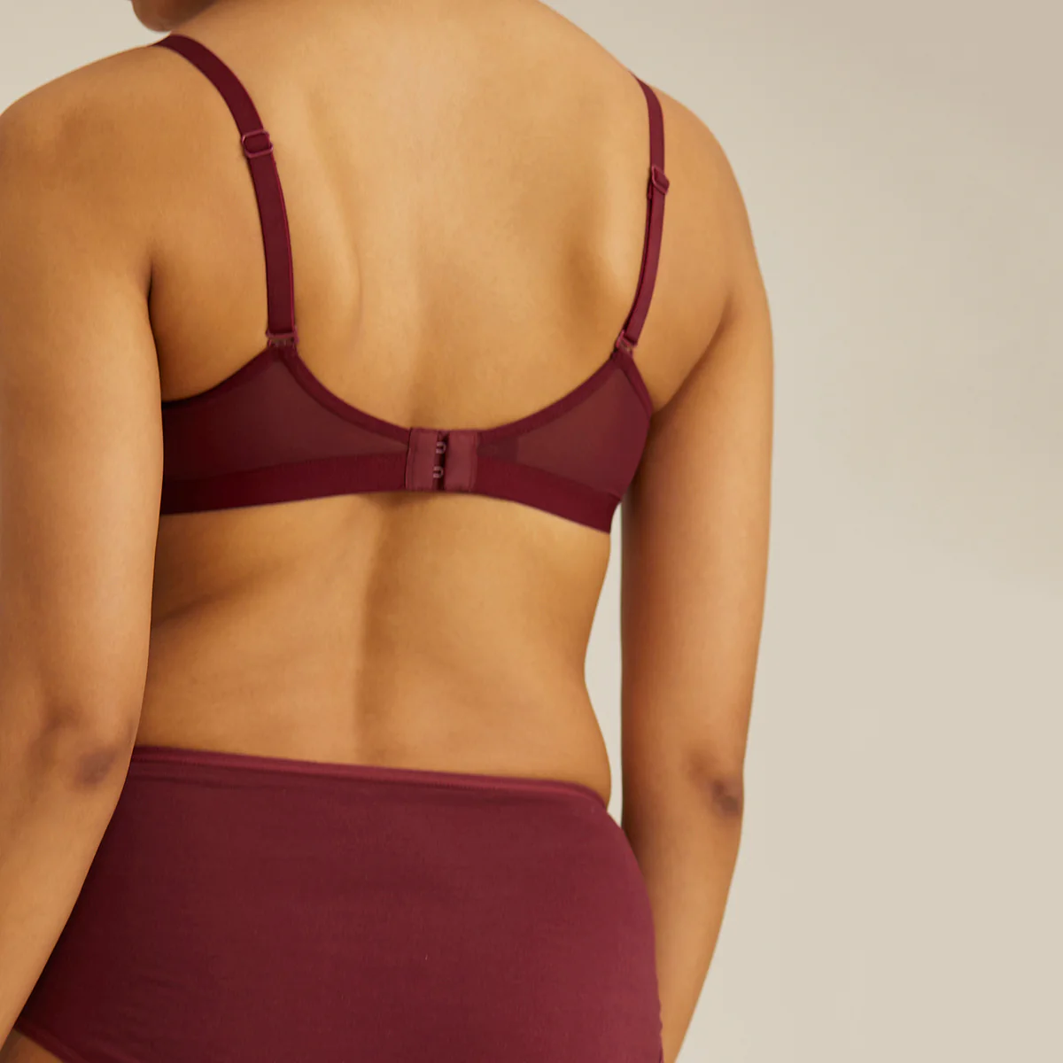 Breathe Cotton Padded wired T-shirt bra 3/4th coverage-NYB001-Maroon - Image 6