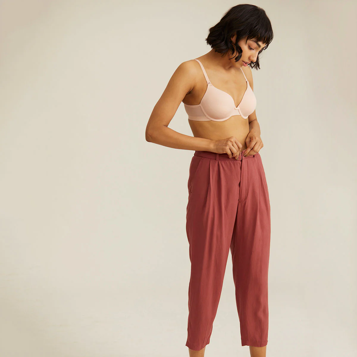 Breathe Cotton Padded wired T-shirt bra 3/4th coverage-NYB001-Nude - Image 4