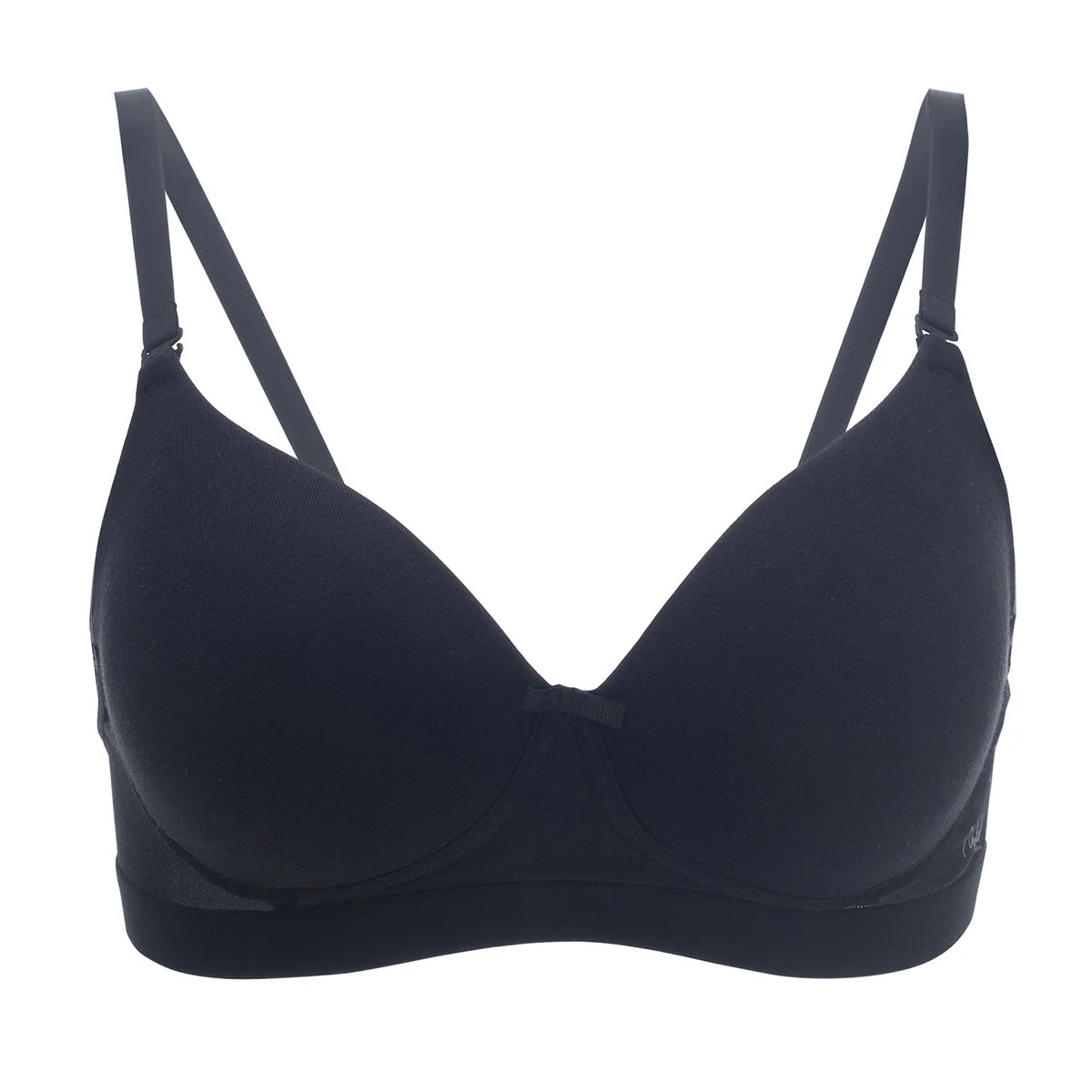 Nykd by Nykaa Breathe Cotton Transparent Back Padded Non Wired T-Shirt Bra NYB007 Black - Image 5