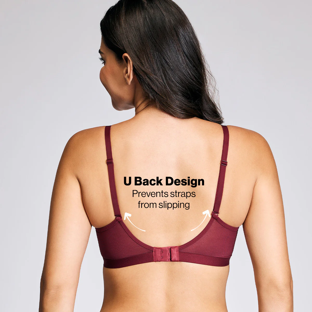 Nykd By Nykaa Breathe Cotton Triangle Cup Padded Non Wired T-Shirt Bra NYB003 Maroon - Image 5
