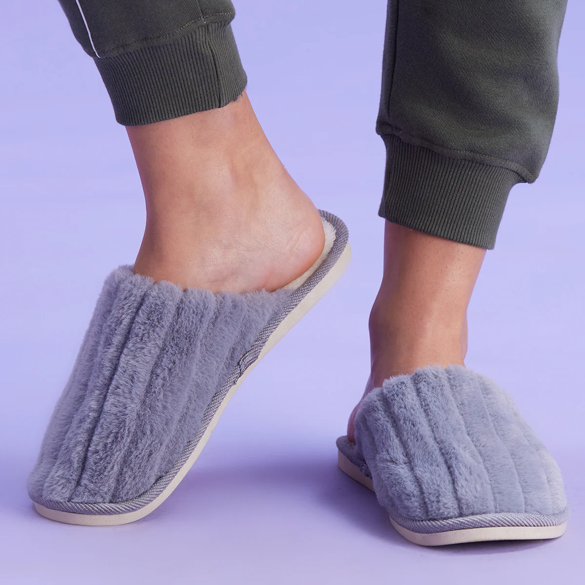 Fur Mules-NYSL05-Grey - Image 3