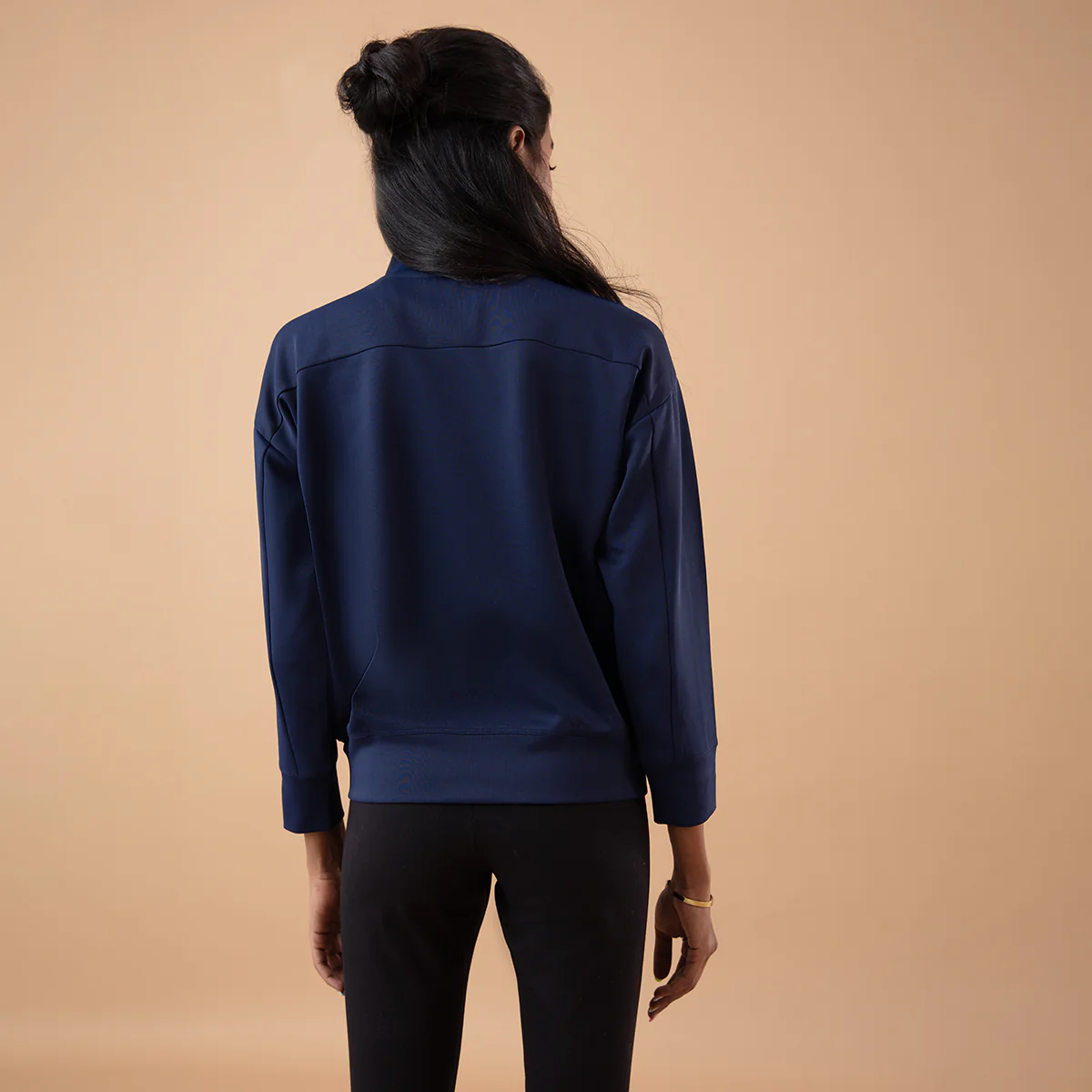 Nykd All Day Casual Chic High neck Sweatshirt-NYAT157-Peacoat - Image 3