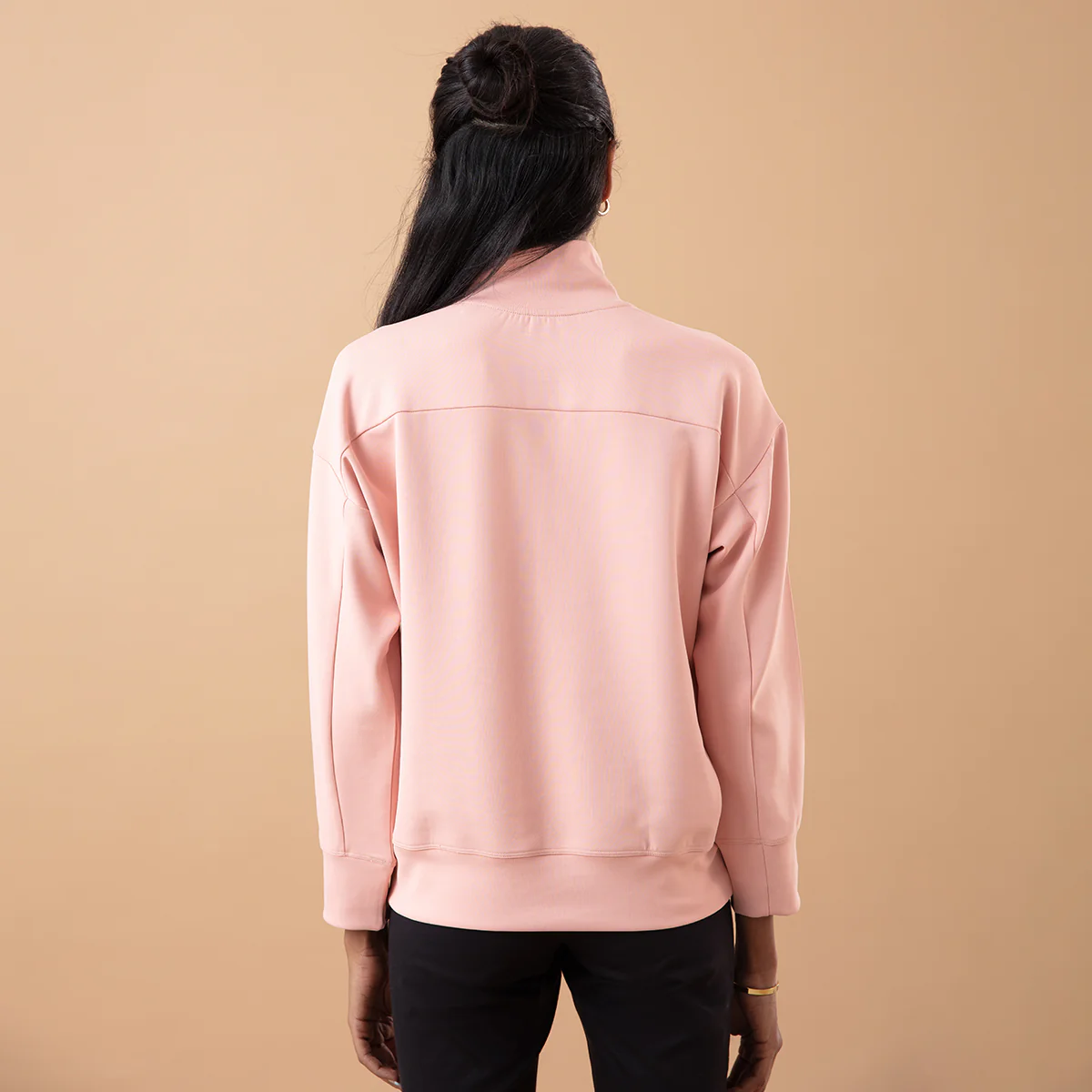 Nykd All Day Casual Chic High neck Sweatshirt-NYAT157-Pink - Image 3