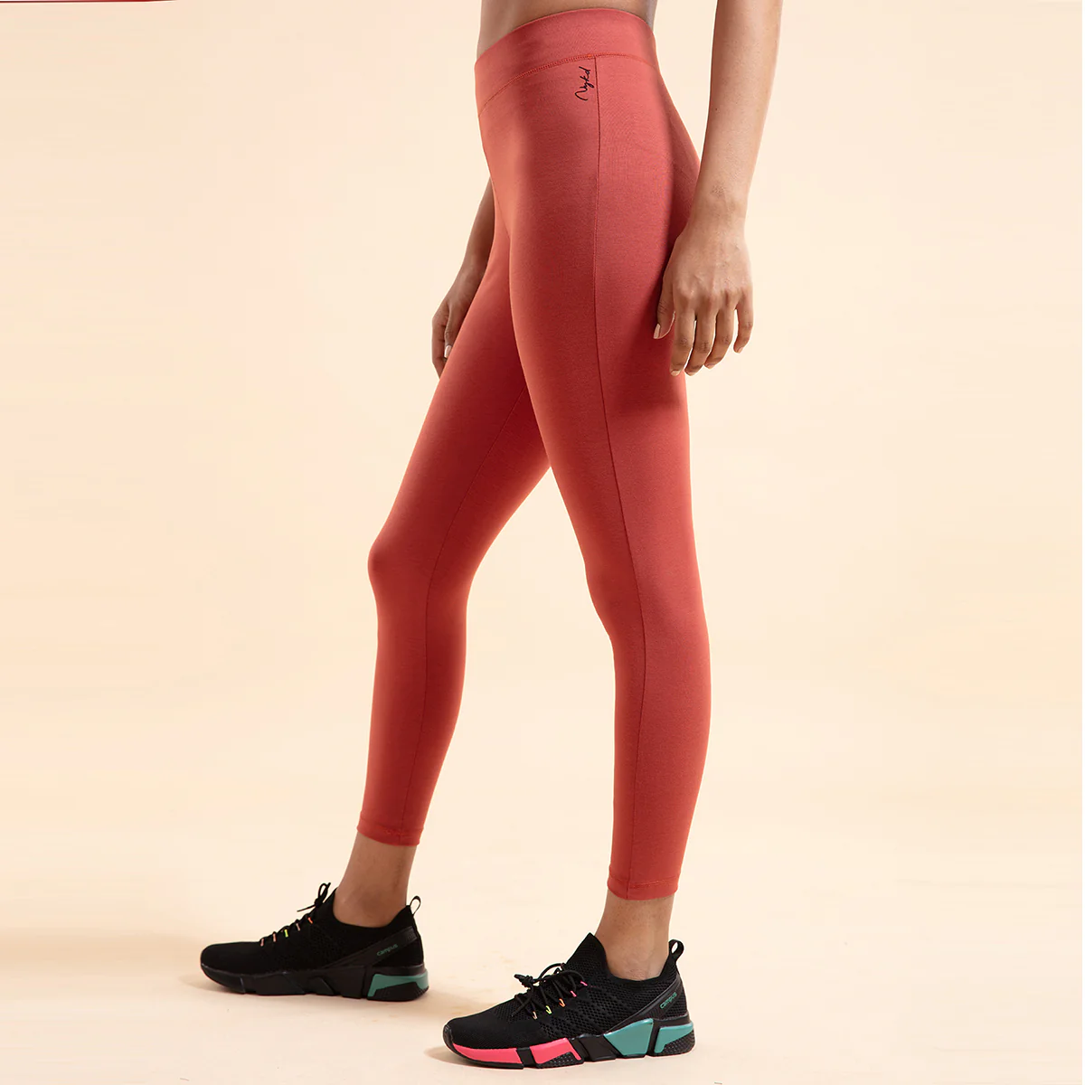 Nykd All Day Essential Cotton Leggings-NYAT076-Hot sauce - Image 4