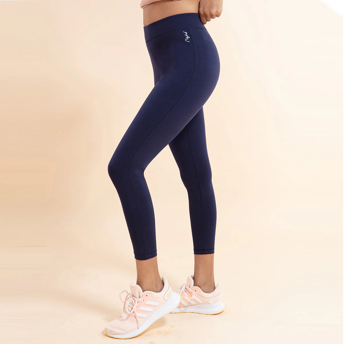 Nykd All Day Essential Cotton Leggings-NYAT076-Peacoat - Image 3