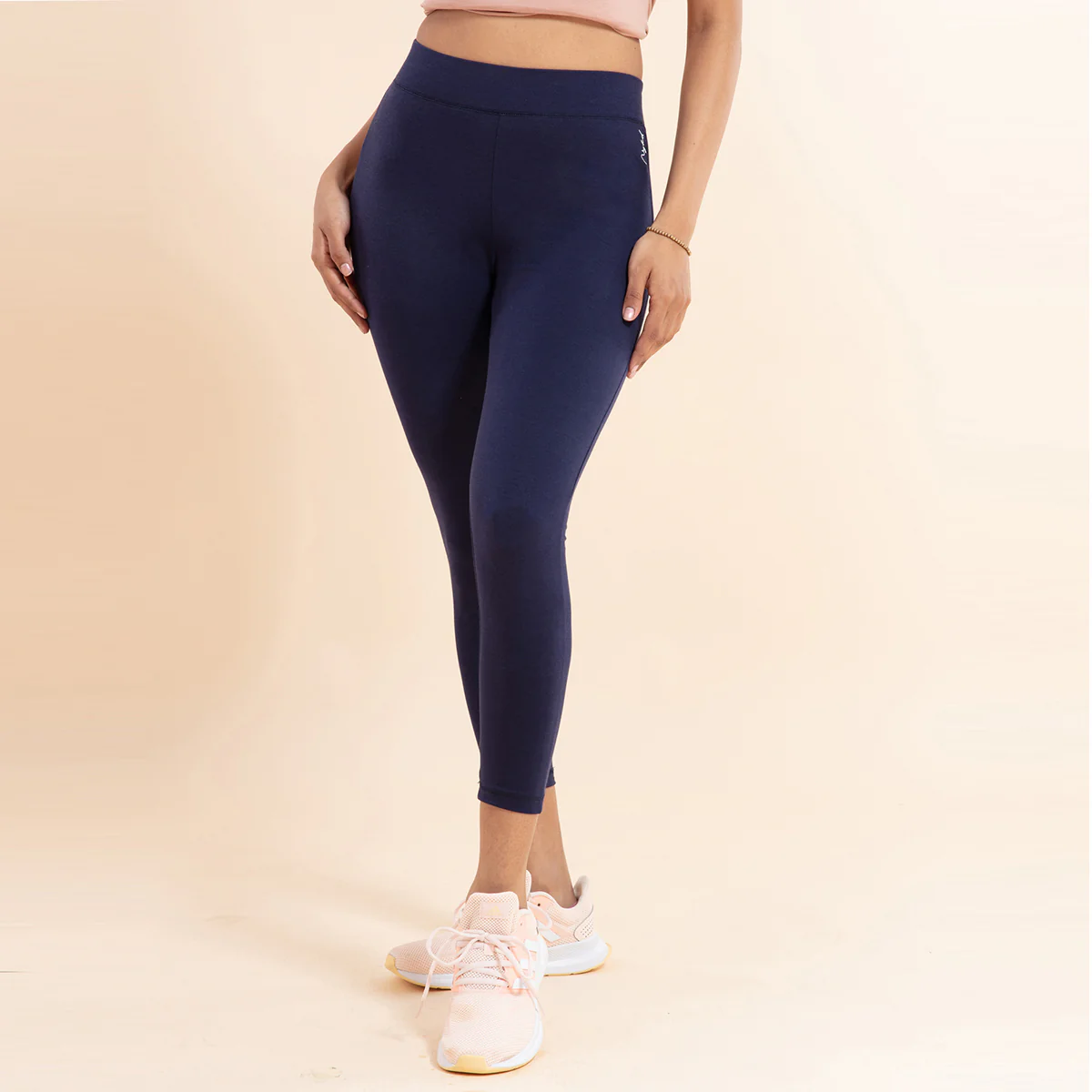 Nykd All Day Essential Cotton Leggings-NYAT076-Peacoat - Image 5