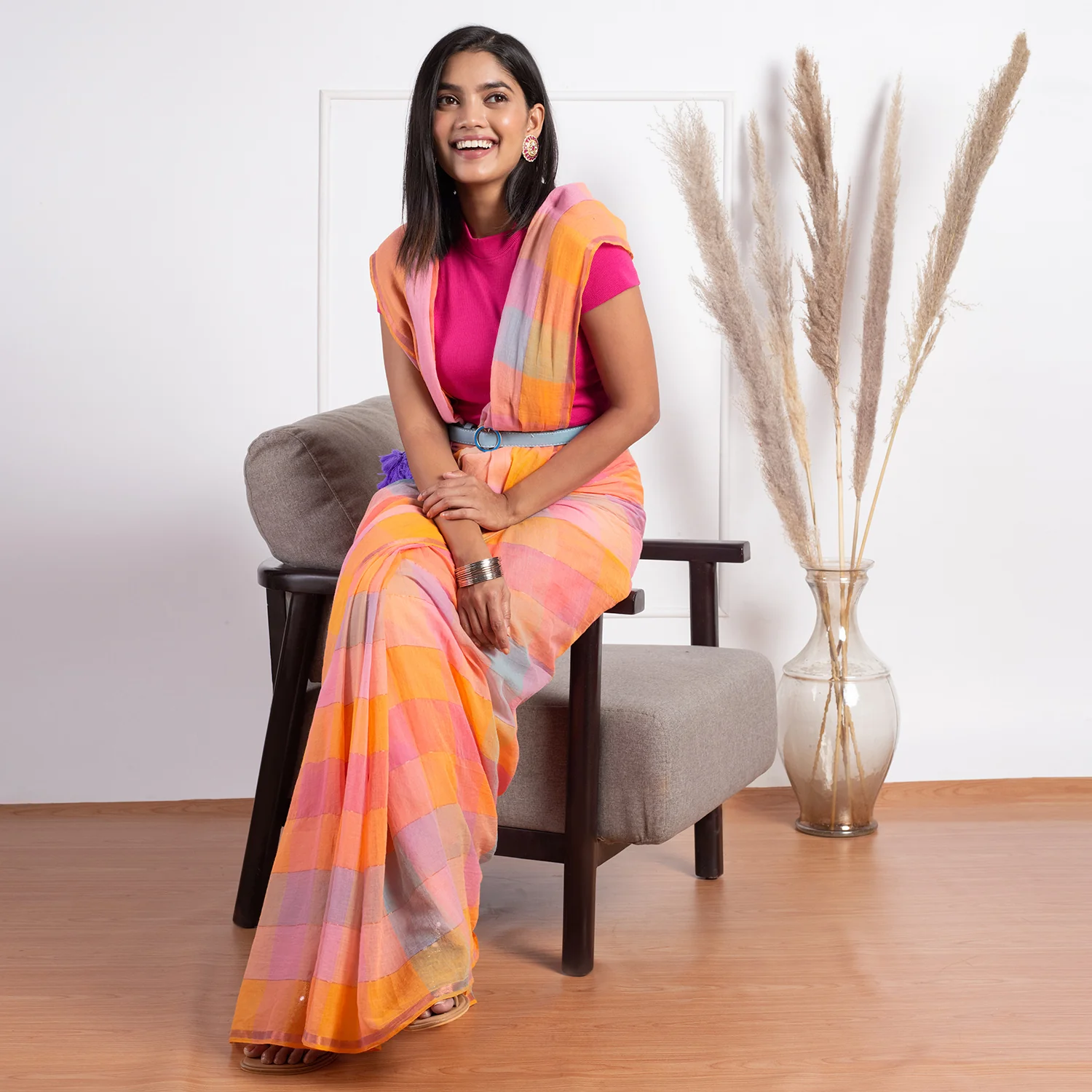 Nykd All Day Solid Ribbed Crop Top-NYOE07-Fuchsia Rose - Image 5