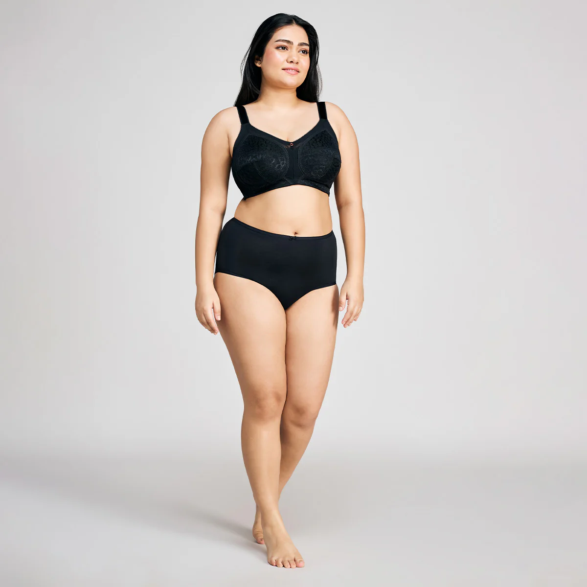Nykd By Nykaa Ultimate No Bulge, Shape & Support Non Padded Non Wired Lace Bra NYB033 Black - Image 8
