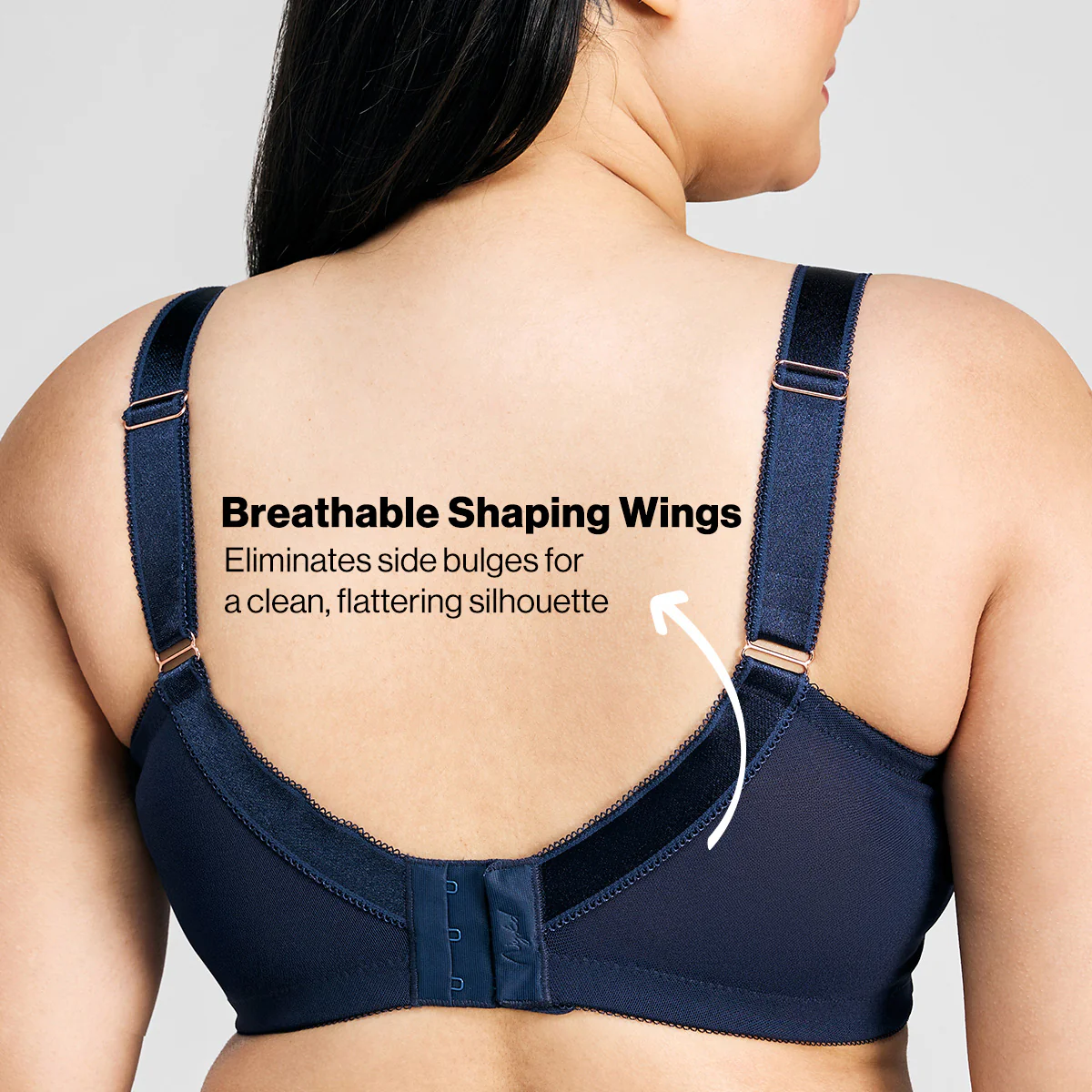 Nykd By Nykaa Ultimate No Bulge, Shape & Support Non Padded Non Wired Lace Bra NYB033 Navy Blue - Image 5