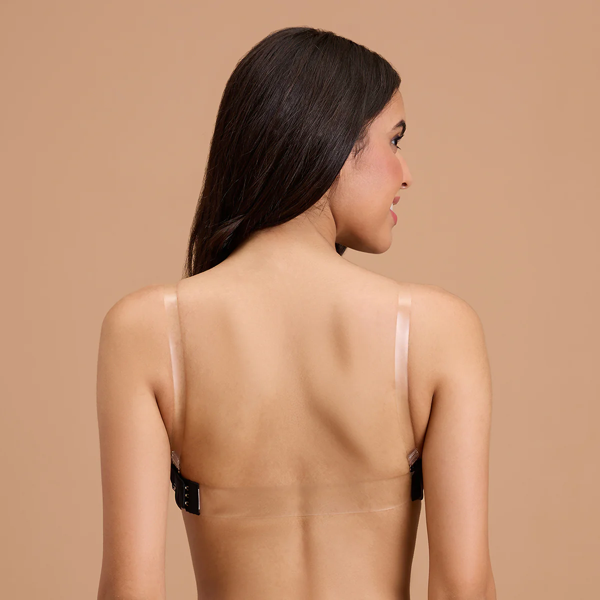 Nykd by Nykaa Multiway Luxe Transparent Back 3/4th Coverage Padded Non Wired T-Shirt Bra-NYB373-Black - Image 7