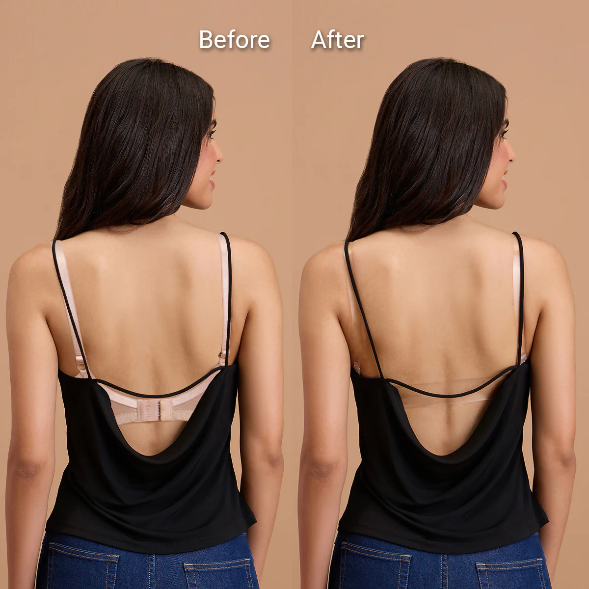 Nykd by Nykaa Multiway Luxe Transparent Back 3/4th Coverage Padded Non Wired T-Shirt Bra-NYB373-Black - Image 8