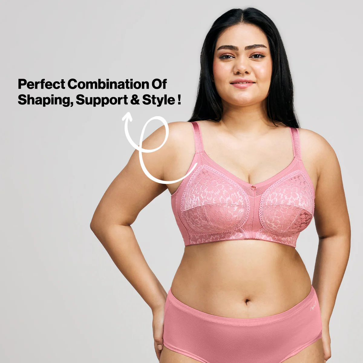 Nykd By Nykaa Ultimate No Bulge, Shape & Support Non Padded Non Wired Lace Bra NYB033 Blush - Image 7