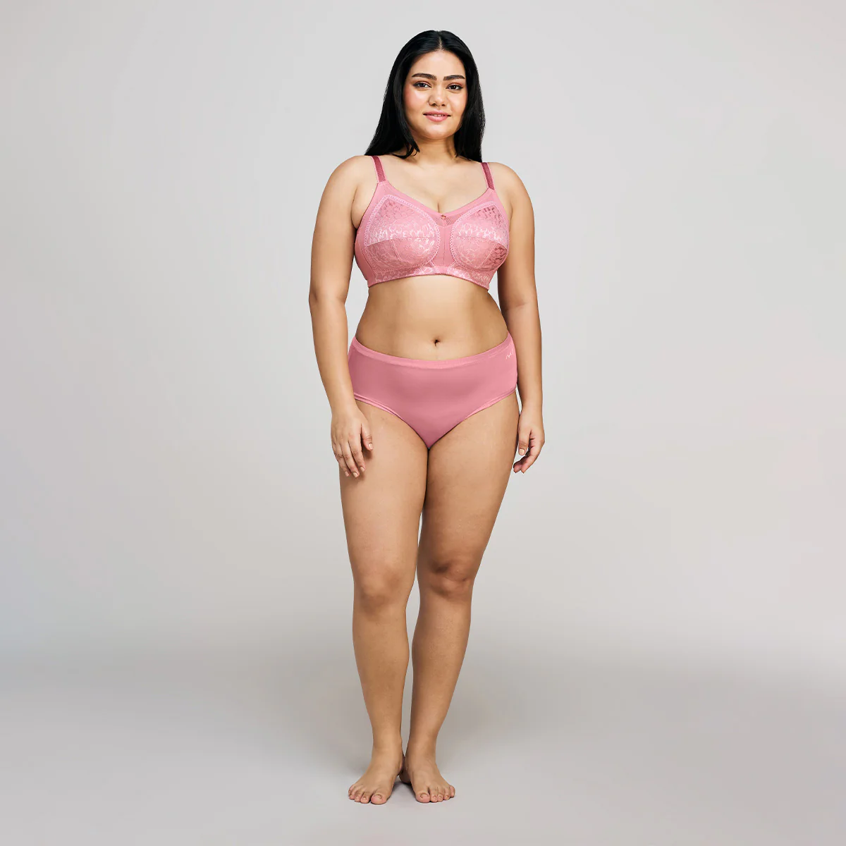 Nykd By Nykaa Ultimate No Bulge, Shape & Support Non Padded Non Wired Lace Bra NYB033 Blush - Image 8