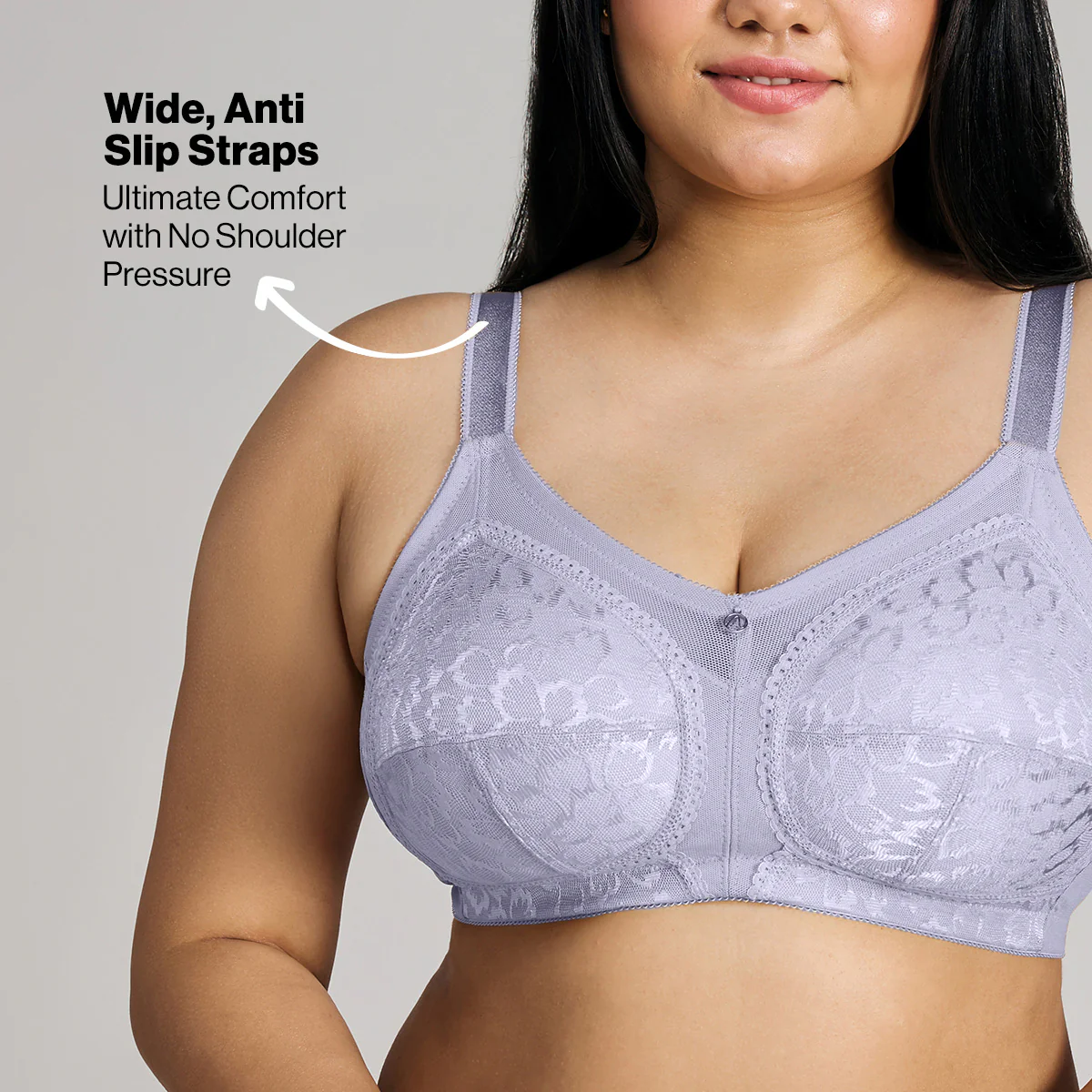 Nykd By Nykaa Ultimate No Bulge, Shape & Support Non Padded Non Wired Lace Bra NYB033 M Blue - Image 6