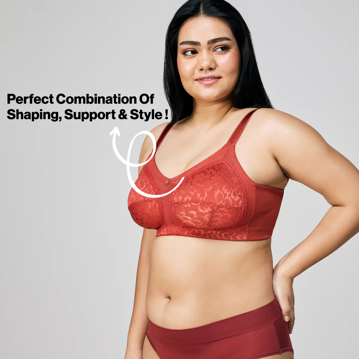 Nykd By Nykaa Ultimate No Bulge, Shape & Support Non Padded Non Wired Lace Bra NYB033 Red - Image 7